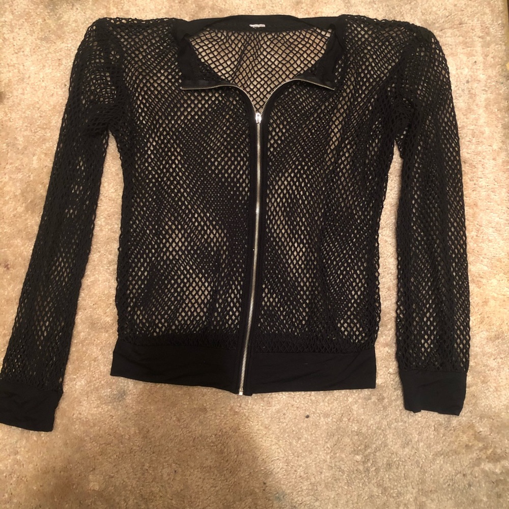 Black fish net jacket